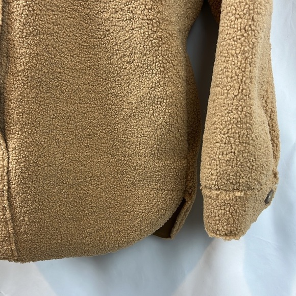 Joie Sherpa Fleece Teddy Shirt Brown Boxy Shacket Oversized Jacket Size S - NEW - Picture 5 of 9